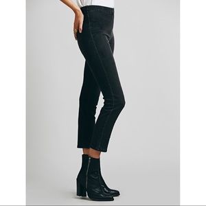 Free People Charcoal Mod Side Zip High Rise Jeans